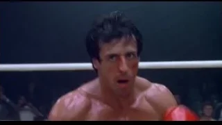 Muscular man boxing in a ring — Rocky III