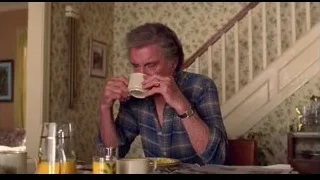 Elderly man drinking coffee at dining table — Spider Man