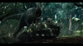 large dinosaur in forest — Jurassic World