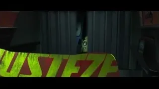 Cars characters with caution tape — Cars 3