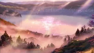 lake surrounded by mountains at sunrise — Your Name