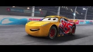 Yellow car racing on track — Cars 3