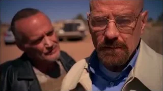 Two men standing in desert with car — Breaking Bad