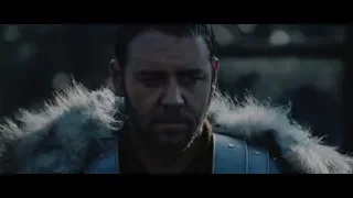 man with beard in fur jacket serious — Gladiator