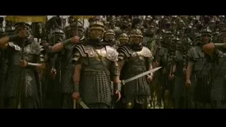 Roman soldiers marching in parade with feathers — Gladiator 2