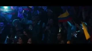 two men in boxing ring gesturing to crowd — Southpaw