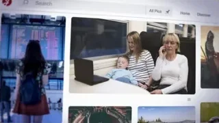 woman with backpack in front of screen — Screened Out