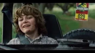 Young boy in jeep at Jurassic Park — Jurassic World