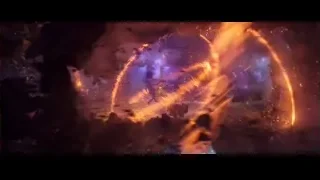 Explosion in dark cave with nebula — Spiderman: No Way Home