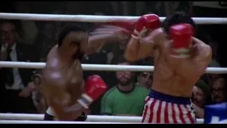 two boxers fighting in a boxing ring — Rocky III