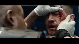 injured man's face examined by doctor — Southpaw