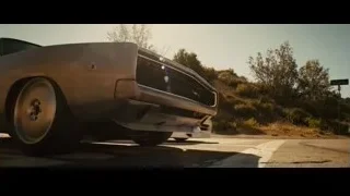 two sports cars on road by cliff — Furious Seven