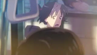 Anime girl with surprised expression — Your Name