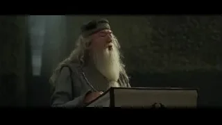 Elderly man giving speech behind podium — Harry Potter and the Goblet of Fire