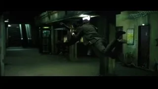two men fighting with gun — The Matrix