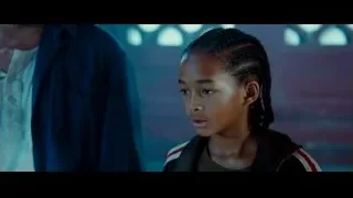 Young girl with serious expression in dim room — The Karate Kid