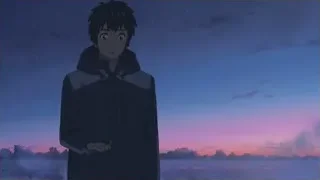 young man in vast night landscape — Your Name