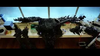 laboratory with large plastic waste pile — Lucy