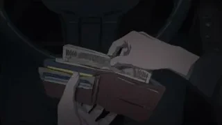 hand holding open wallet with money — Weathering with You