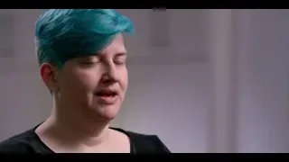 Woman with blue hair serious portrait — The Social Dilemma