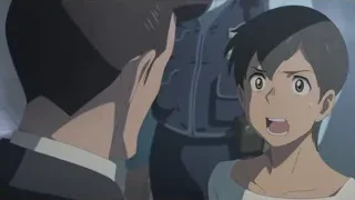 anime boy surprised by man — Weathering with You