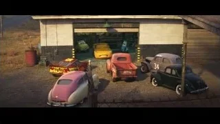 vintage cars parked in front of garage — Cars 3