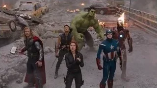 Avengers standing in destroyed city — The Avengers
