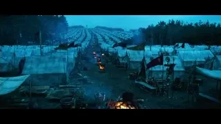 medieval battle scene with tents and campfire — Gladiator