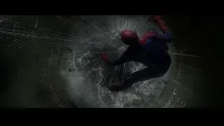 Spiderman flying over city — The Amazing Spider Man