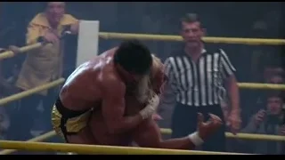 two wrestlers fighting in ring — Rocky III