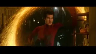 Spiderman's serious face with cityscape — Spiderman: No Way Home