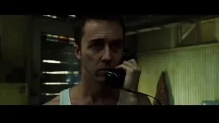 man on phone in dimly lit room — Fight Club