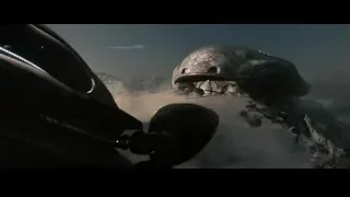futuristic spaceship over rocky landscape — Superman: Man of Steel